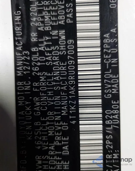 2024 Toyota Camry Trd из США, поврежденный, VIN 097009